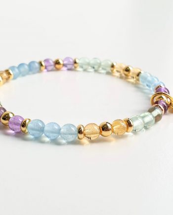 stackable | aquamarine+green fluorite crystal bracelet
