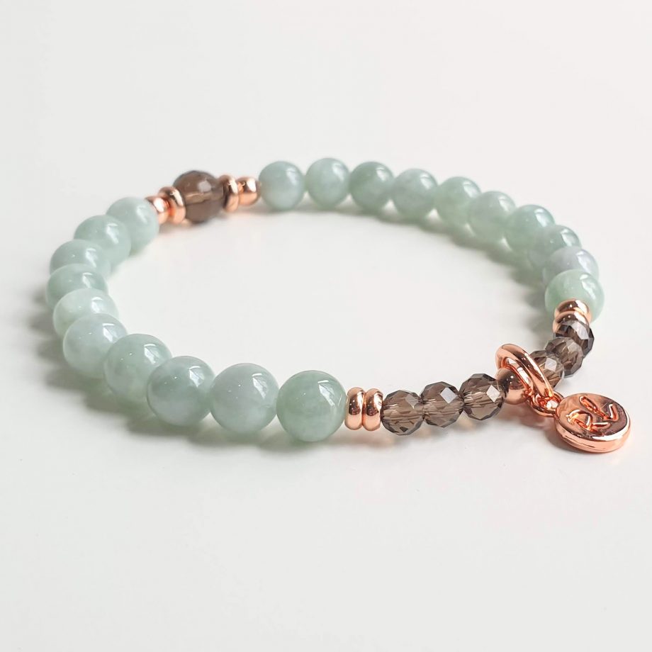 Petite | Jade + Smoky Quartz Crystal Bracelet