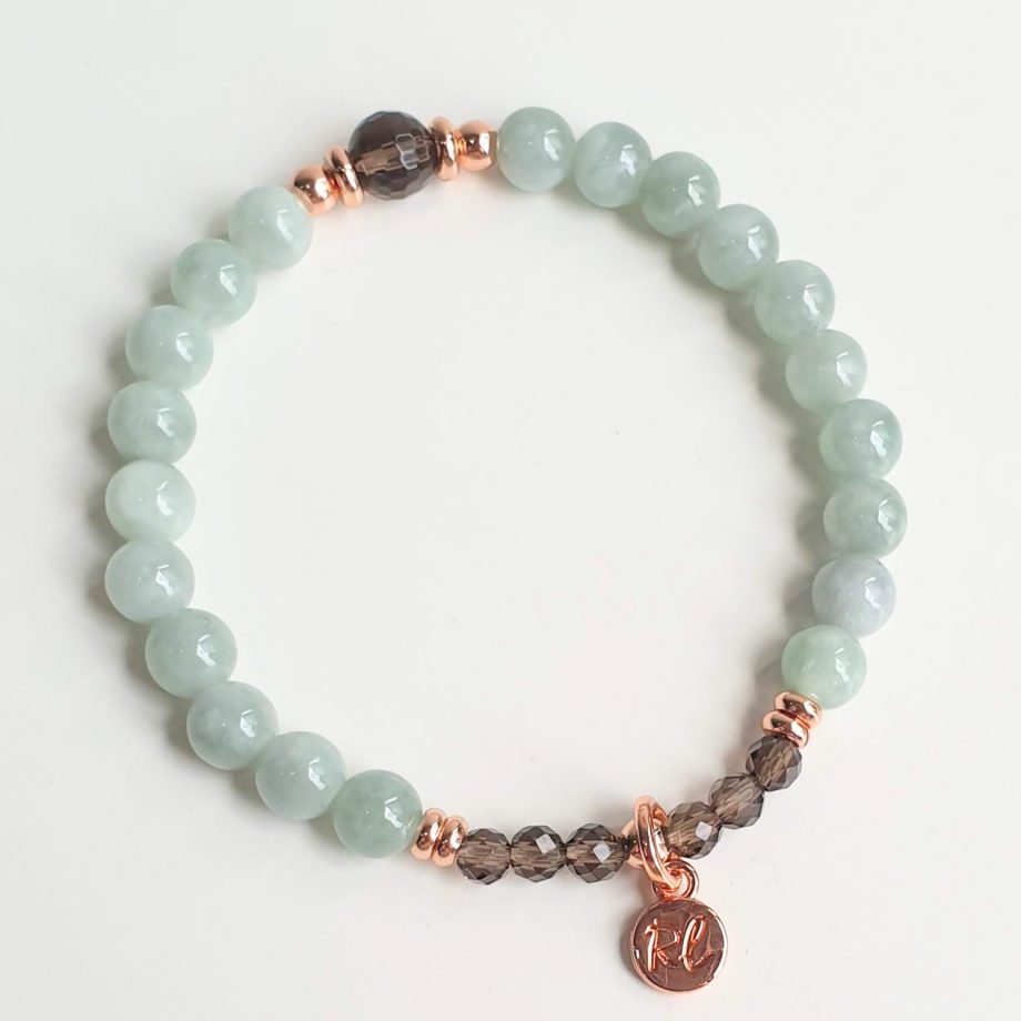 Petite | Jade + Smoky Quartz Crystal Bracelet