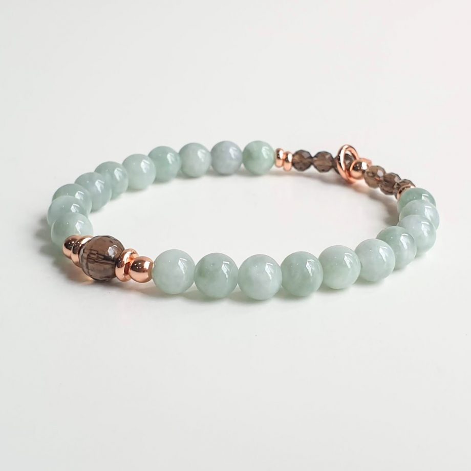Petite | Jade + Smoky Quartz Crystal Bracelet