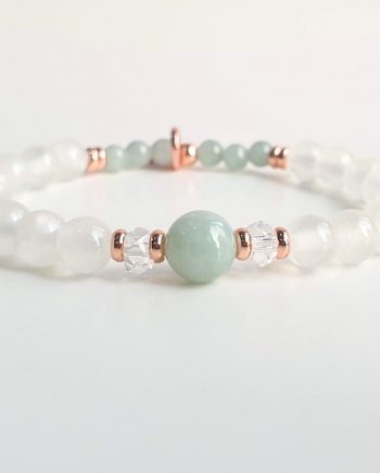 Petite | Selenite + Jade Bracelet