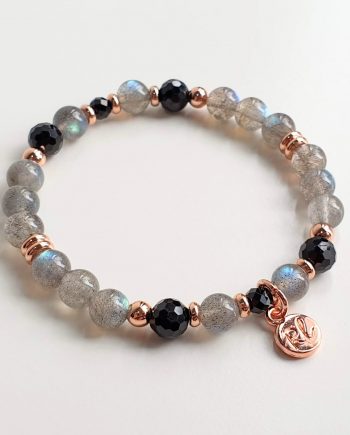 Petite Labradorite + Black Spinel Crystal Bracelet