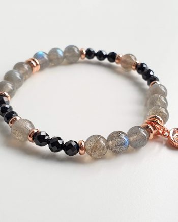 Petite Labradorite + Black Spinel Crystal Bracelet