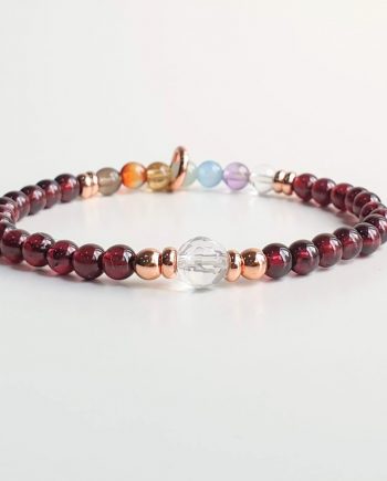 Stackable | 7 Chakra Garnet Crystal Bracelet