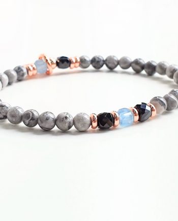 Stackable | Jasper + Black Spinel + Aquamarine Crystal Bracelet