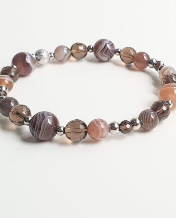 Empower | Botswana Agate + Smoky Quartz Crystal Bracelet