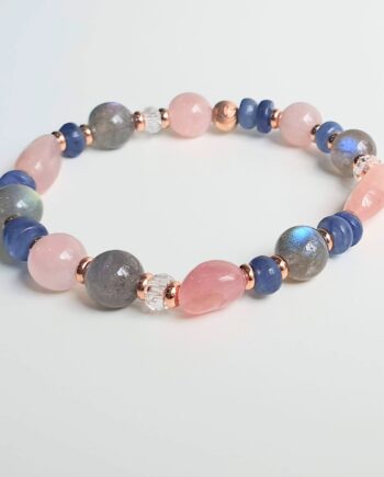 Asymmetric | RoseQuartz + Labradorite + Kyanite Crystal Bracelet