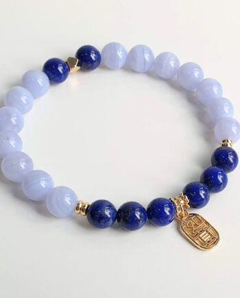 Charm (如意) | Blue Lace Agate + Lapis Lazuli Crystal Bracelet