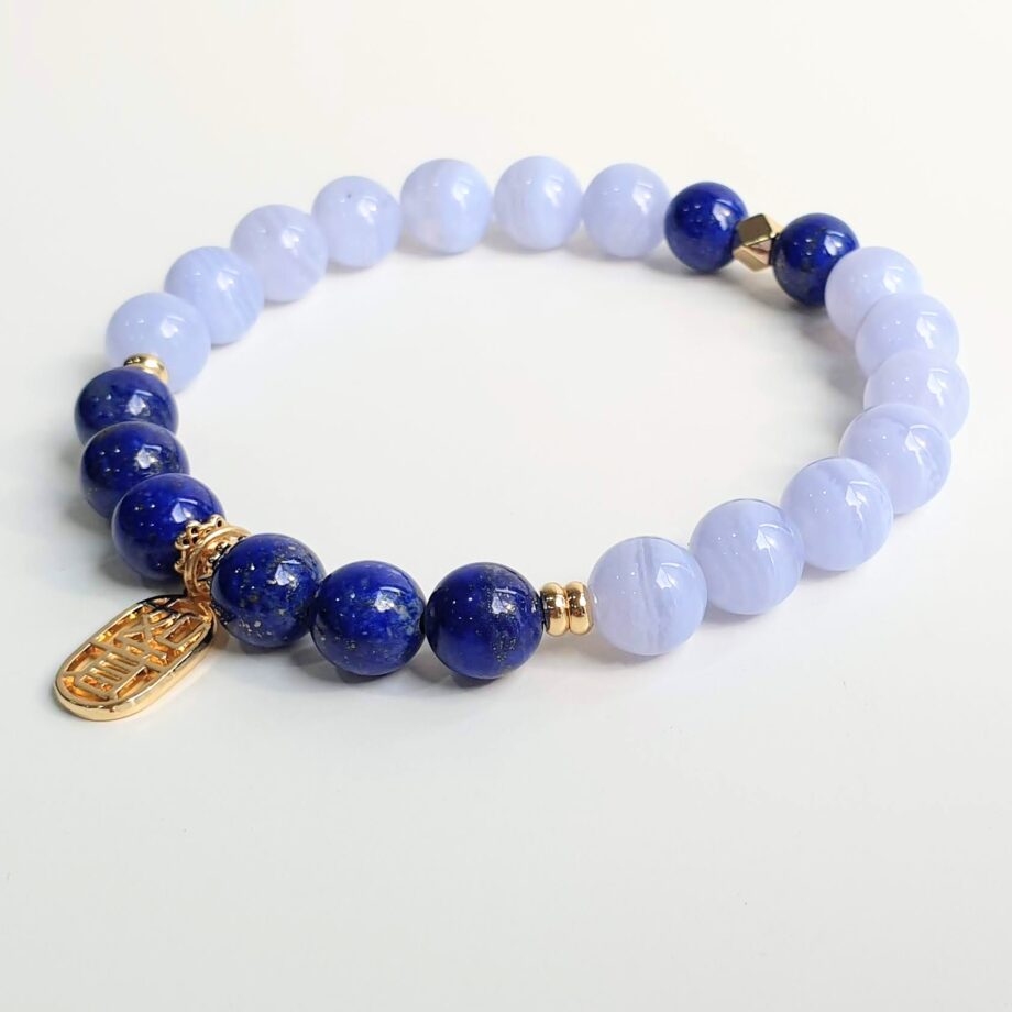 Charm (如意) | Blue Lace Agate + Lapis Lazuli Crystal Bracelet