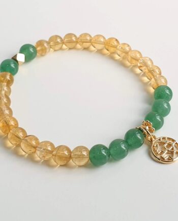 Charm | Petite Citrine + Green Aventurine (發) Crystal Bracelet
