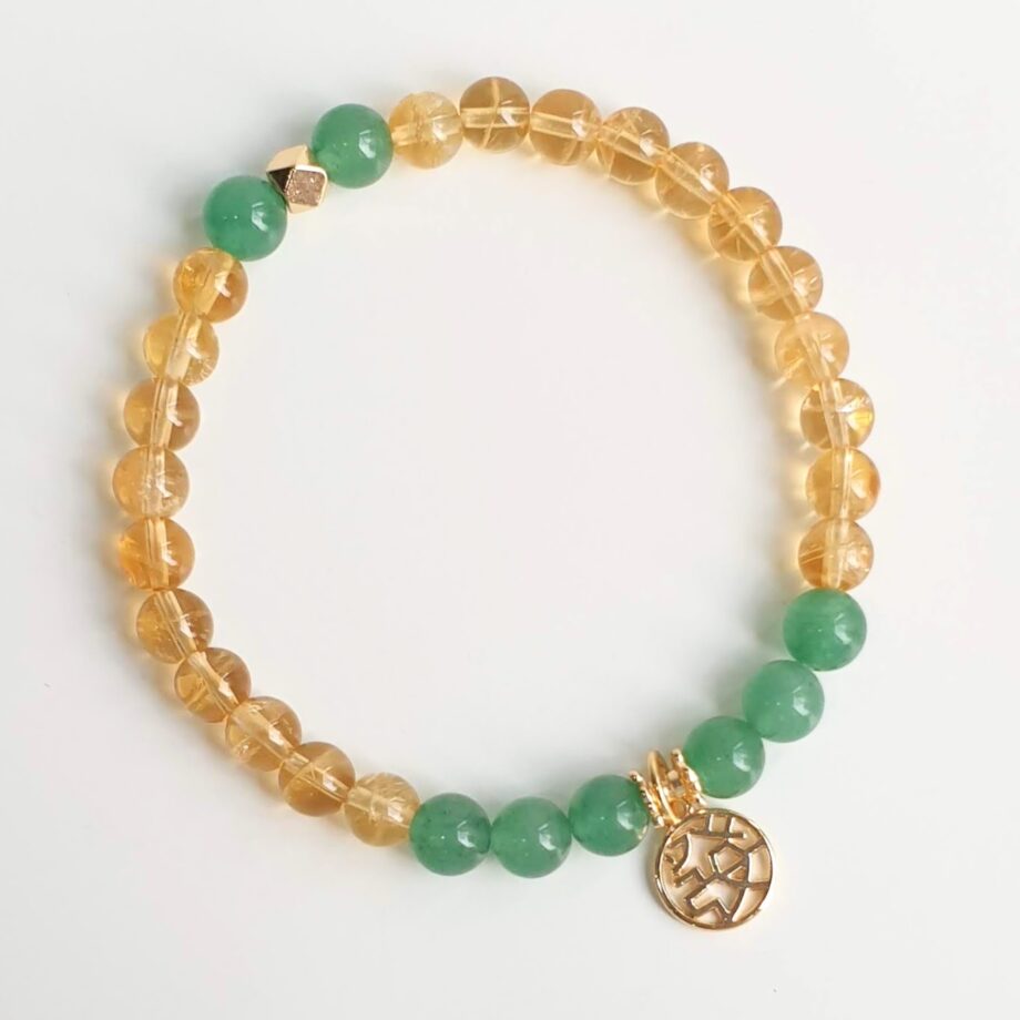 Charm | Petite Citrine + Green Aventurine (發) Crystal Bracelet