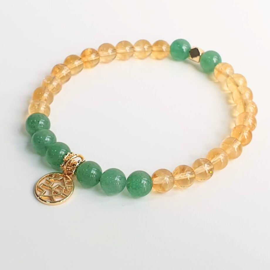 Charm | Petite Citrine + Green Aventurine (發) Crystal Bracelet