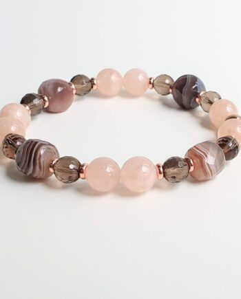 Empower | Morganite + Botswana Agate + Smoky Quartz Crystal Bracelet