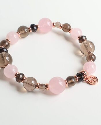 Empower | Rose Quartz + Smoky Quartz Crystal Bracelet