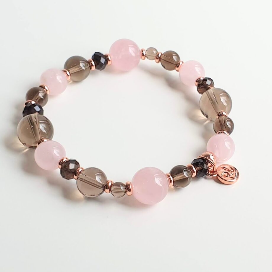 Empower | Rose Quartz + Smoky Quartz Crystal Bracelet