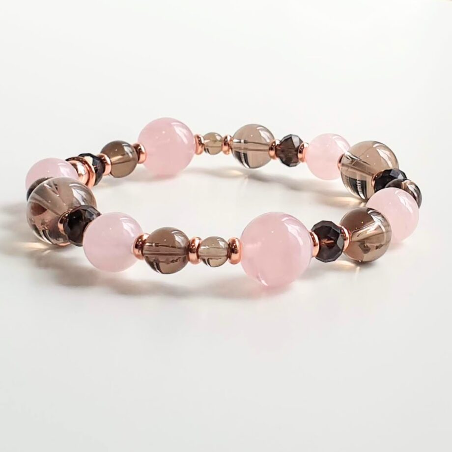 Empower | Rose Quartz + Smoky Quartz Crystal Bracelet