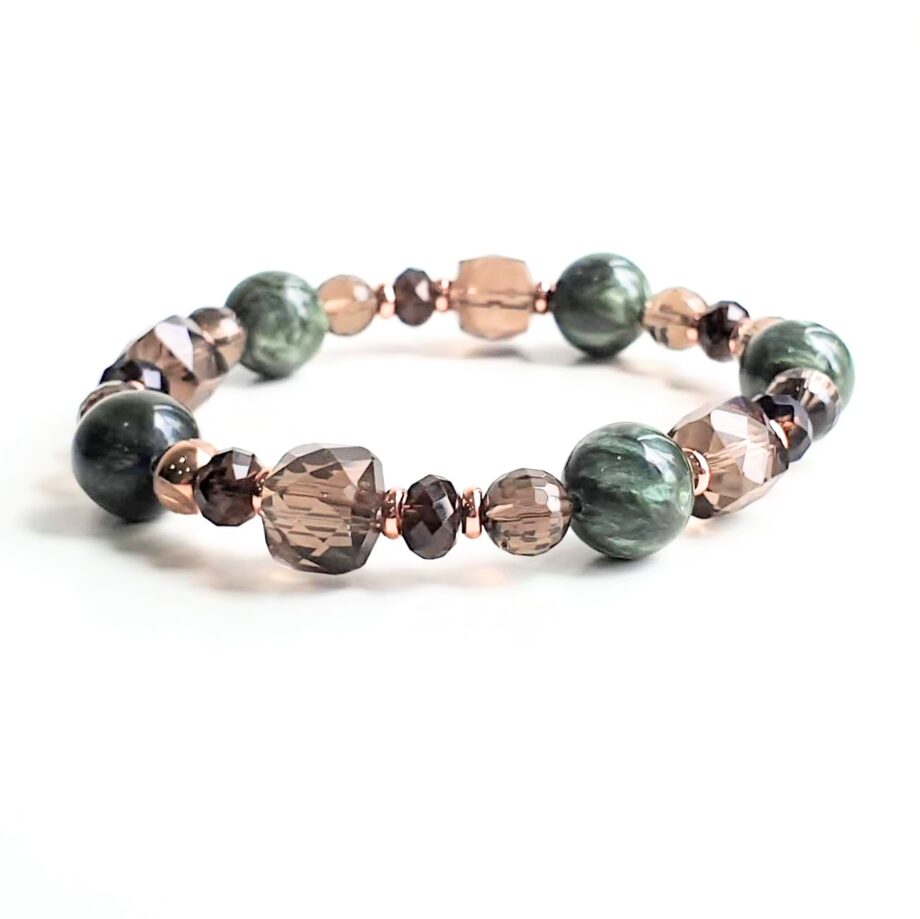 Empower | Seraphinite + Smoky Quartz Crystal Bracelet
