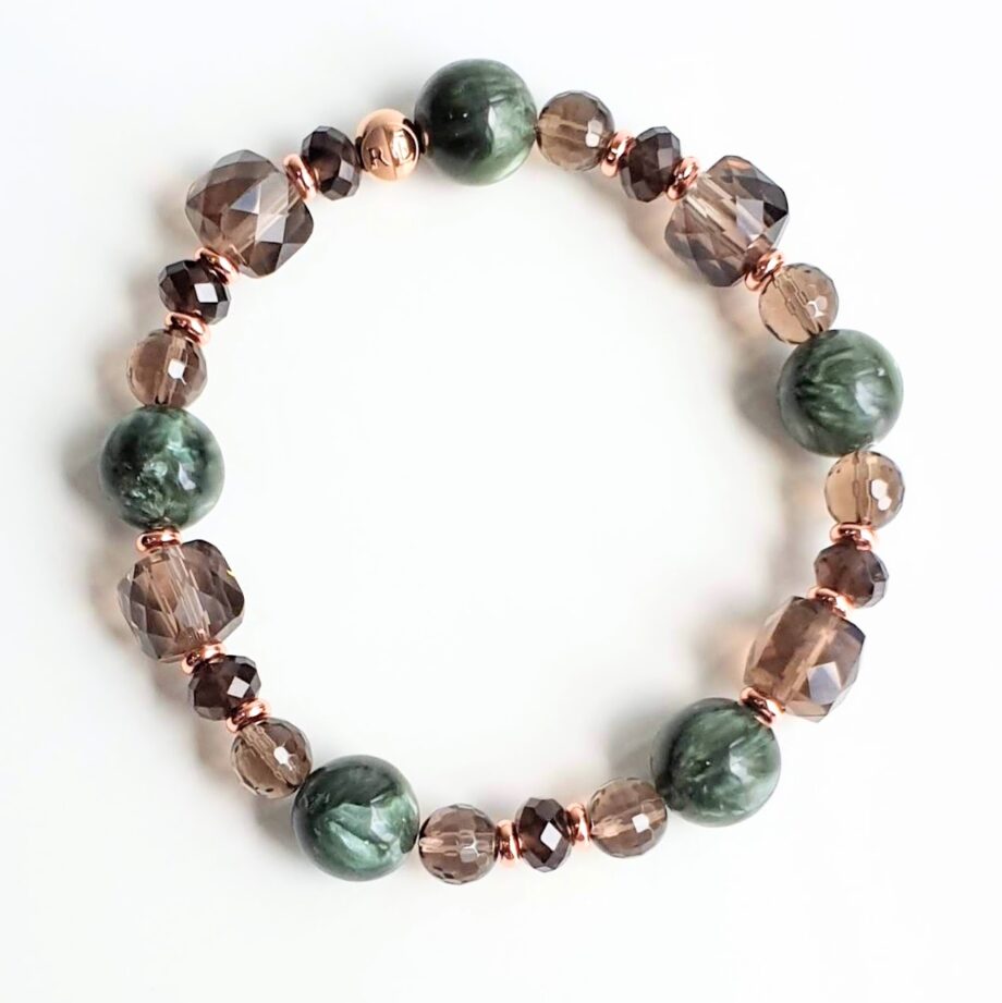 Empower | Seraphinite + Smoky Quartz Crystal Bracelet
