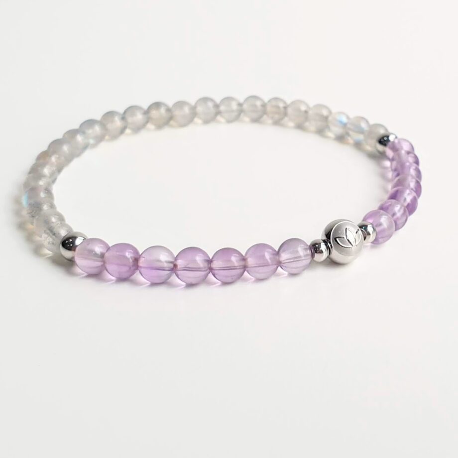 Stackable | Amethyst + Labradorite Crystal Bracelet