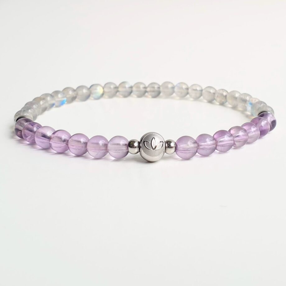 Stackable | Amethyst + Labradorite Crystal Bracelet