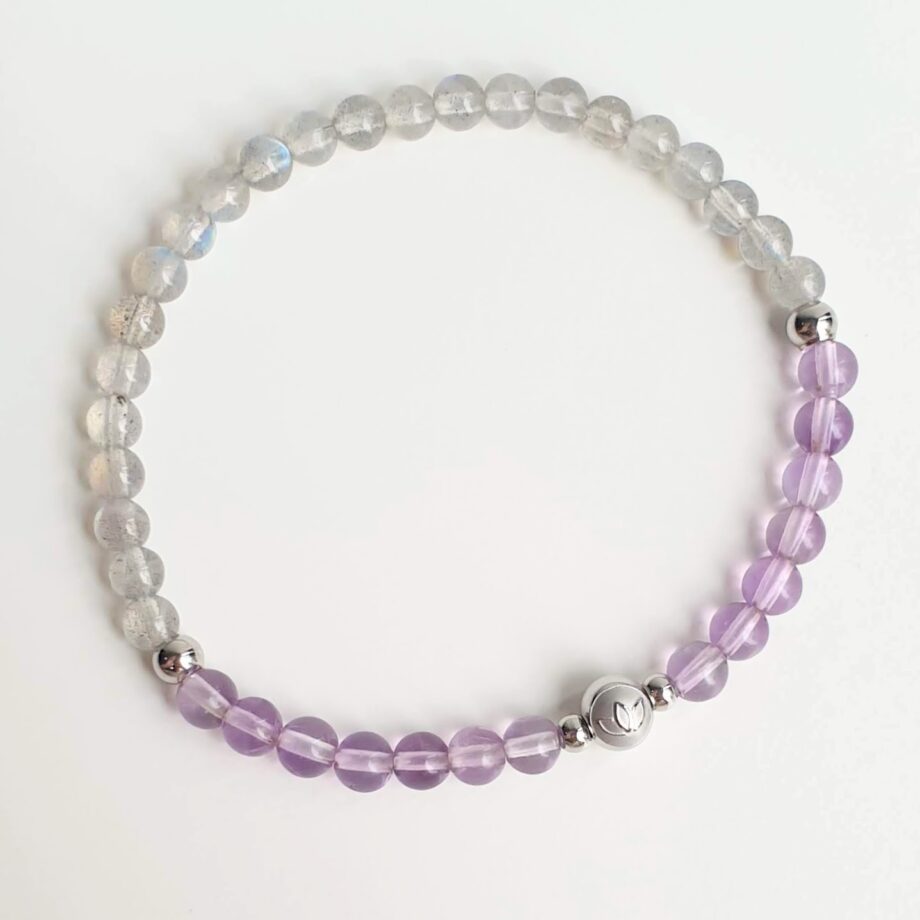 Stackable | Amethyst + Labradorite Crystal Bracelet