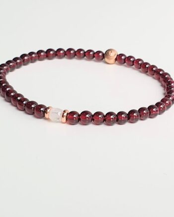 Stackable | Garnet + Moonstone Crystal Bracelet