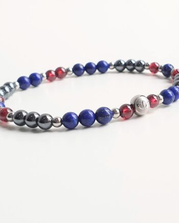 Stackable | Lapis Lazuli + Garnet + Hematite Crystal Bracelet