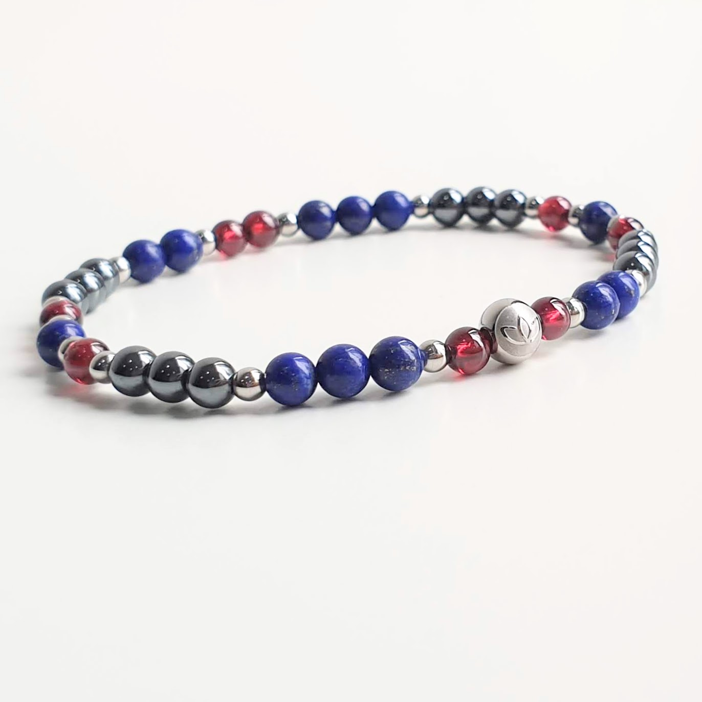 Stackable | Lapis Lazuli + Garnet + Hematite Crystal Bracelet