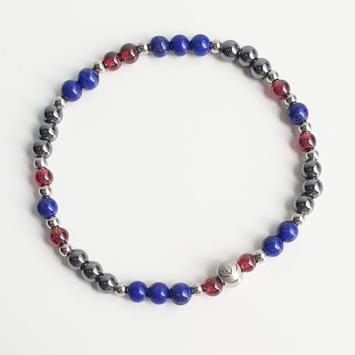 Stackable | Lapis Lazuli + Garnet + Hematite Crystal Bracelet