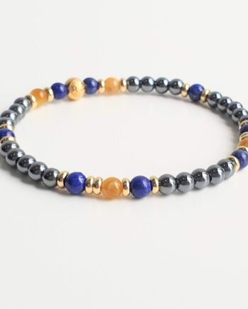Stackable | Lapis Lazuli + Tiger's Eye + Hematite Crystal Bracelet