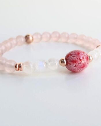 Tonbodama | Petite Rose Quartz+ Moonstone Crystal Bracelet