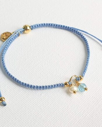 Adjustable Aquamarine + Pearl (Sky Blue)