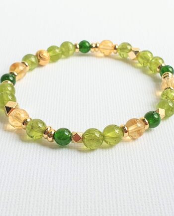 Petite | Peridot + Citrine + Dioptase Crystal Bracelet