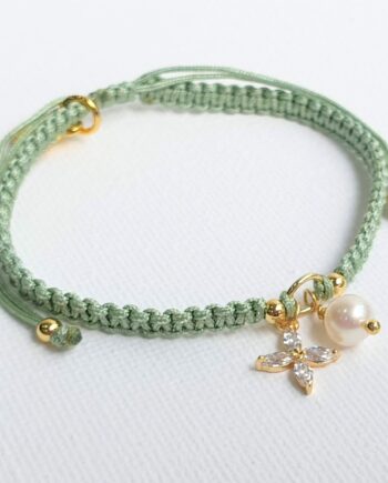 Stackable | Adjustable Pearl Bracelet (Green)