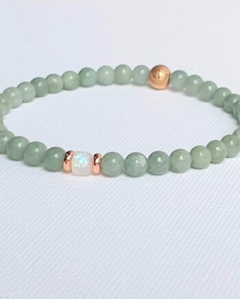 Stackable | Jade + Moonstone Crystal Bracelet