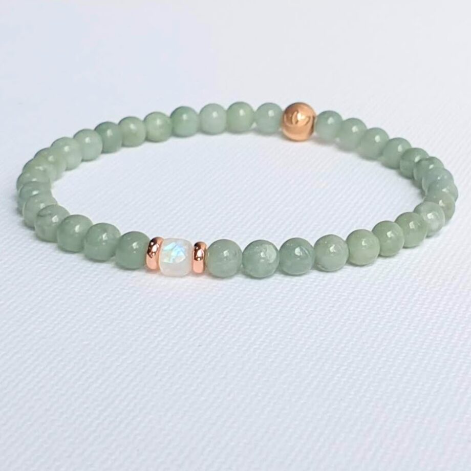Stackable | Jade + Moonstone Crystal Bracelet