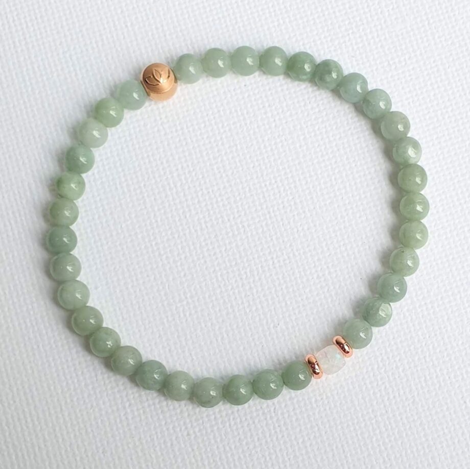 Stackable | Jade + Moonstone Crystal Bracelet