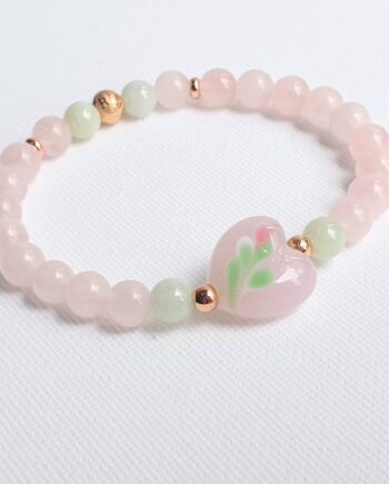 Petite Rose Quartz + Jade Crystal Bracelet