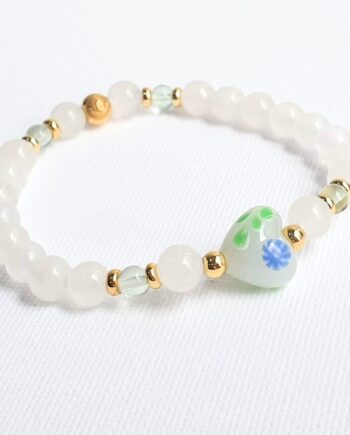 Tonbodama | Petite Jade + Green Fluorite Crystal Bracelet2