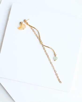 Earring | Citrine + Beryl Chain