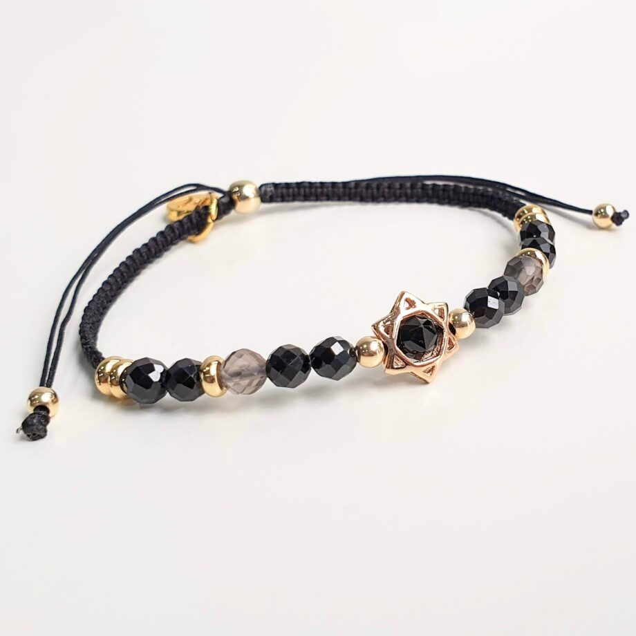 Adjustable Black Spinel + Smoky Quartz(Star)