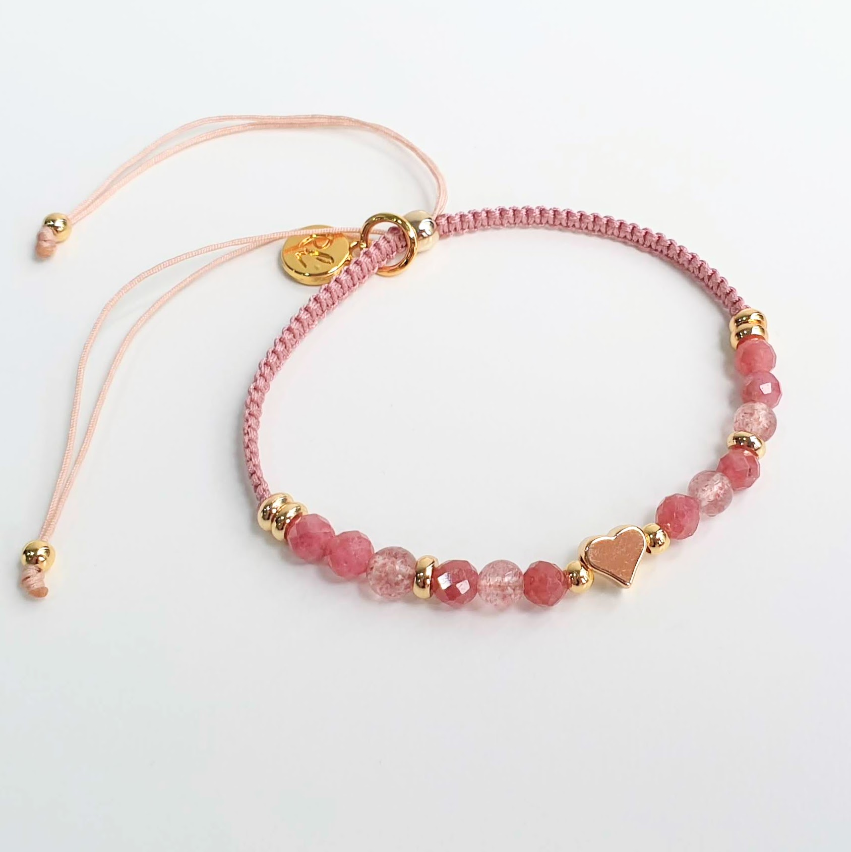 Stackable |Adjustable Rhodonite + Strawberry Quartz1