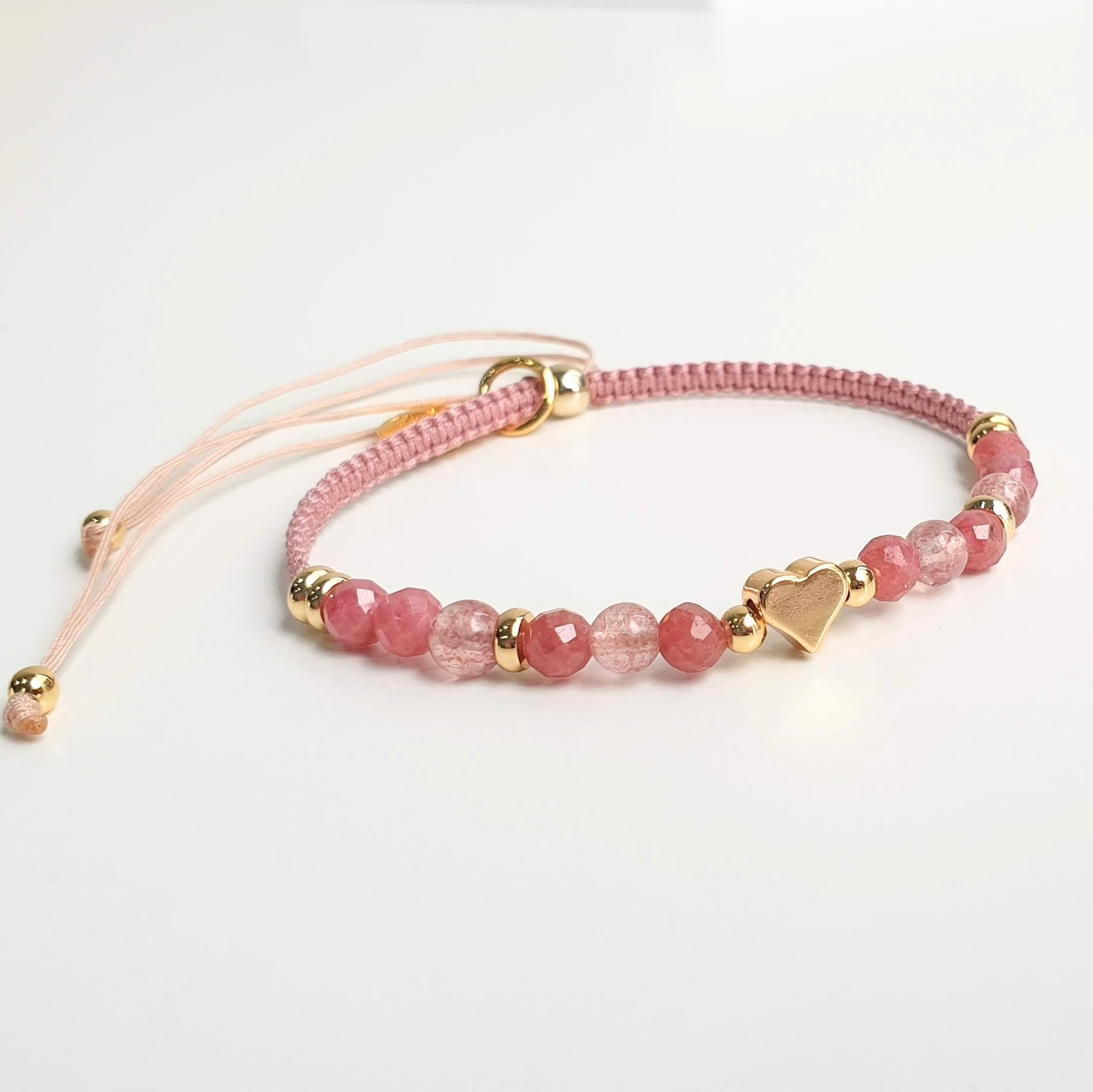 Stackable |Adjustable Rhodonite + Strawberry Quartz1