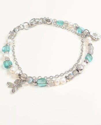 Chain | Apatite + Labradorite + Pearl Crystal Bracelet