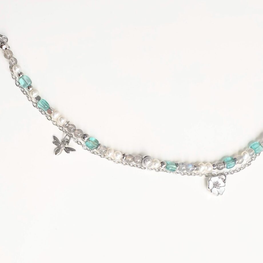 Chain | Apatite + Labradorite + Pearl Crystal Bracelet
