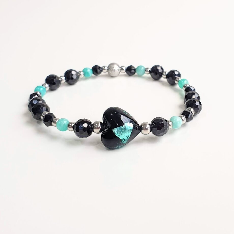 Murano Bead | Petite Spinel +Amazonite Crystal Bracelet