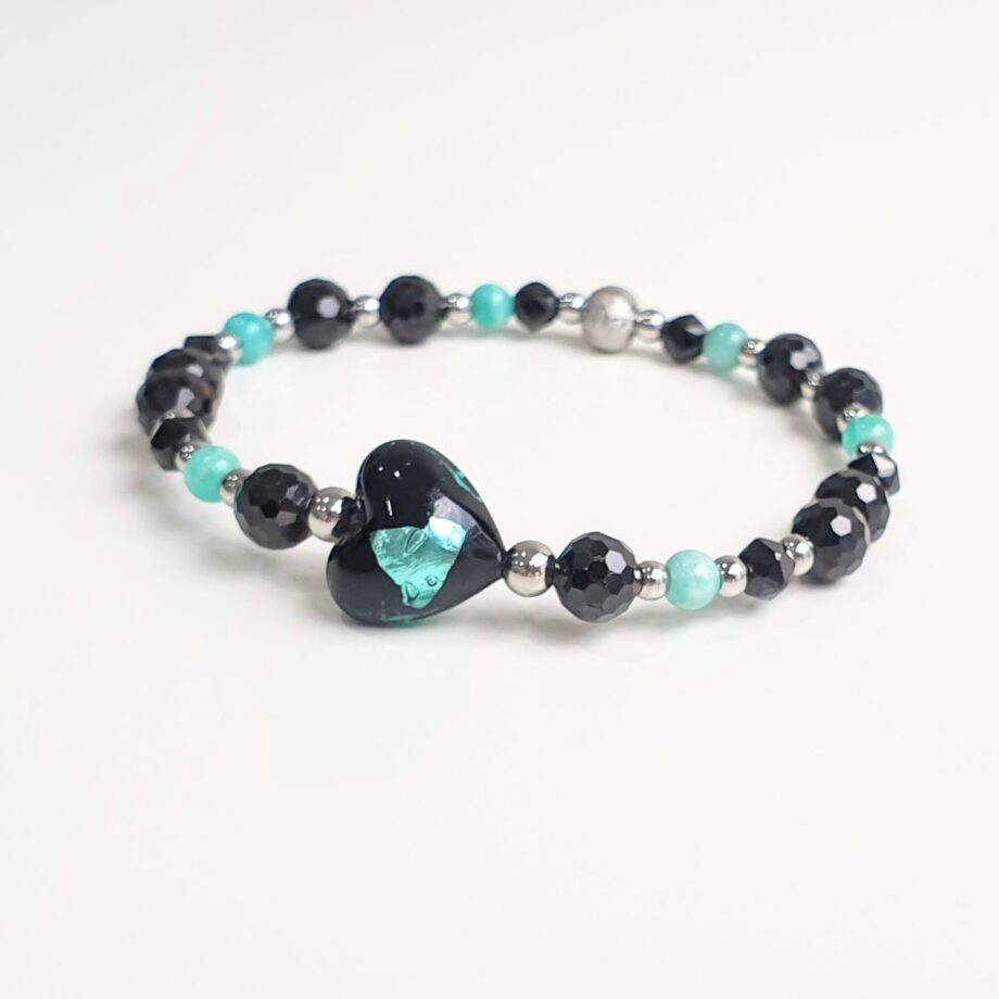 Murano Bead | Petite Spinel +Amazonite Crystal Bracelet