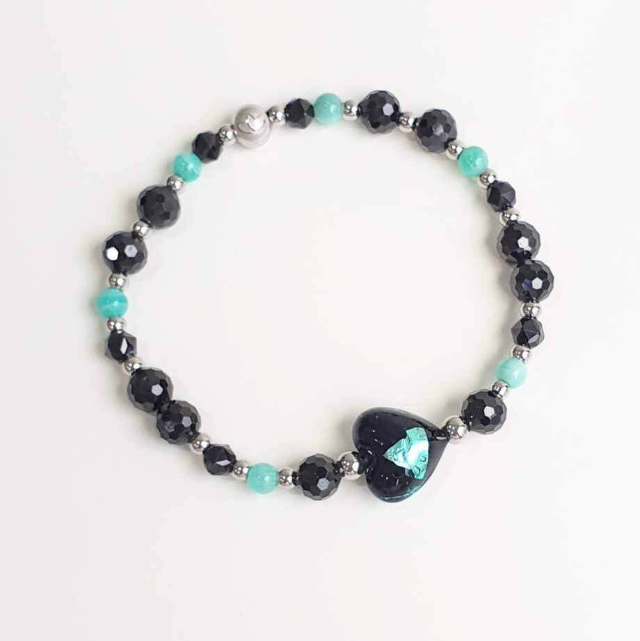 Murano Bead | Petite Spinel +Amazonite Crystal Bracelet