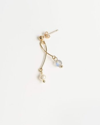 Single Earring | Labradorite + Pearl Crystal Earring