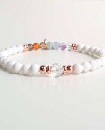 Stackable 7 Chakra - White Agate Crystal Bracelet